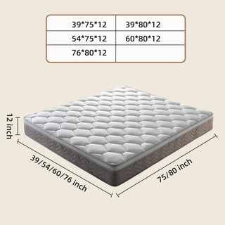 Sunvega 12 Inch Hybrid Mattress with Gel Memory Foam and Pocket Springs for Medium Firm Support