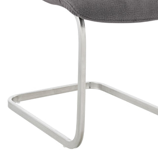 Sunvega Set of Two Gray Fabric Dining Room Accent Chairs with Sturdy Sled Base
