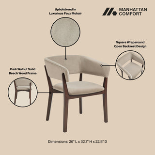 Sunvega Modern Dining Armchair with Sculptural Frame and Ergonomic Backrest