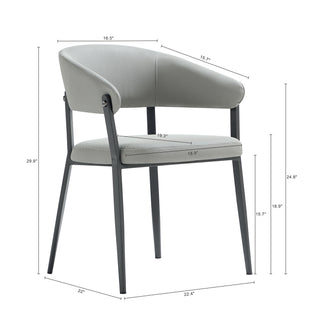 Sunvega Modern Upholstered Leatherette Dining Chair with Grey Metal Frame