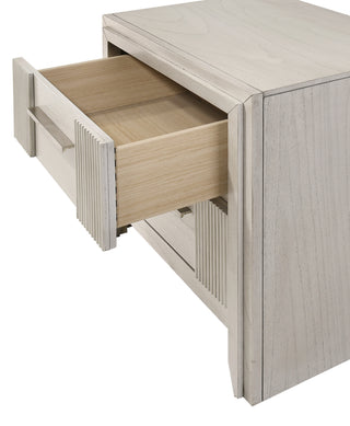 Sunvega Contemporary Brown Nightstand with Two Drawers and Rich Wood Finish