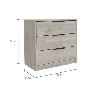 Sunvega Light Gray Three Drawer Dresser with Superior Top Display Surface