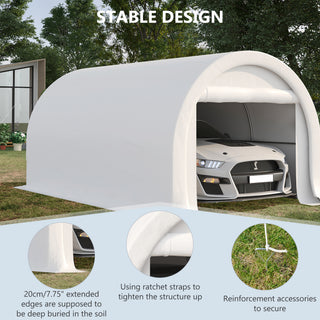 Sunvega Heavy Duty Portable Carport Garage Storage Tent with Large Zippered Door