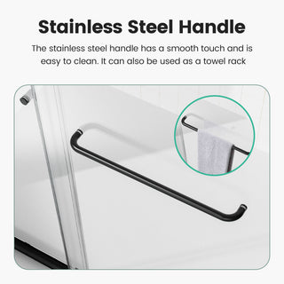 Sunvega Semi-Frameless Double Sliding Shower Door with Tempered Glass in Matte Black