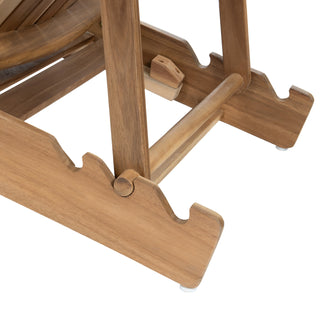 Sunvega Folding Acacia Wood Adirondack Chair with Slatted Seat and Rustic Design