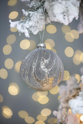 Sunvega Glass Glitter Painted Christmas Ball Ornaments Set of 12 for Holiday Decor
