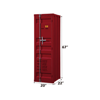 Sunvega Industrial White Cargo Wardrobe with Hanging Rod and Secure Lock