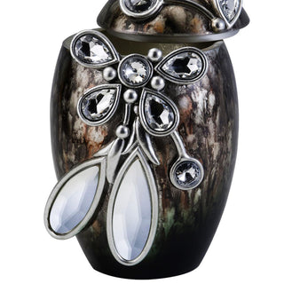 Sunvega Polyresin Decorative Jewelry Box with Crystal and Glass Accent for Bedroom
