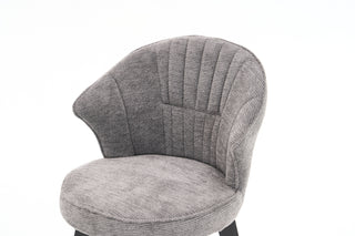 Sunvega 360 Swivel Bar Stools Set of 2 with Solid Wood Legs and Chenille Upholstery