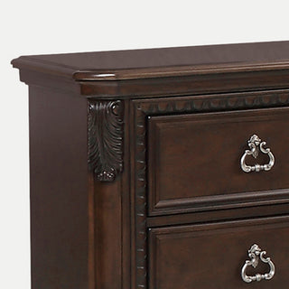 Sunvega Mahogany Finish 2 Drawer Nightstand with Ash Veneers and Custom Hardware