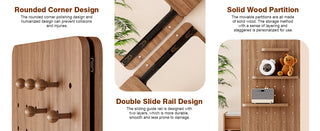 Sunvega Wall Mounted Full Length Mirror with Shelf and Hook Multifunctional Design Panel