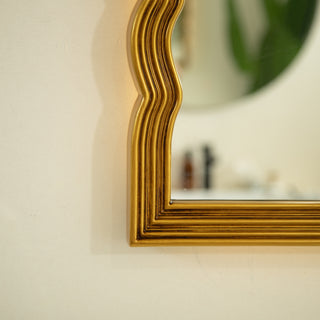 Sunvega Sunburst-Shaped PU Art Decorative Wall Mirror for Bathroom Bedroom