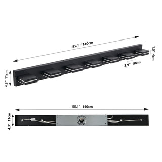 Sunvega Modern Chrome LED Vanity Light with 6 Geometric Lamp Heads for Bathroom Mirror