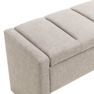 Sunvega Modern Linen Upholstered Storage Bench for Bedroom Living Room Dorm