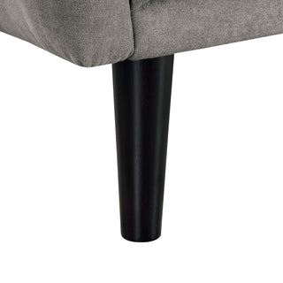 Sunvega Dark Gray Contemporary Futon Sofa with Adjustable Headrest and Biscuit Tufting