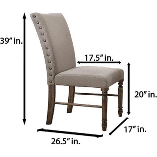 Sunvega Antique Natural Oak Dining Chair Set of 2 with Plush Padded Seat