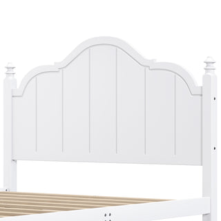 Sunvega Vintage Queen Bed Frame with Headboard and Slats Support