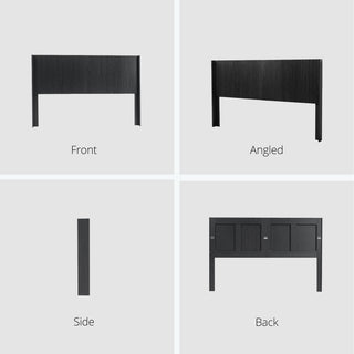 Sunvega Modern Farmhouse Queen Headboard with Realistic Wood Grain and 3D Carving