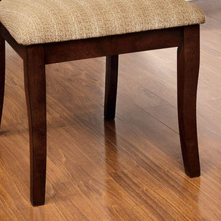Sunvega Brown Cherry Padded Fabric Side Chairs Set of 2 for Dining Room