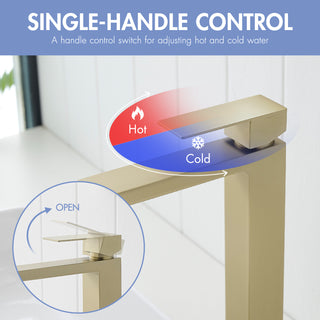 Sunvega Brushed Nickel Single Hole Waterfall Bathroom Sink Faucet with Single Handle