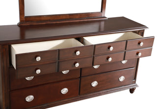 Sunvega Cappuccino Night Stand with Carved Trim and Nickle Hardware