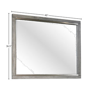 Sunvega Sand Colored Beveled Glass Poster Mirror with Metal Accents