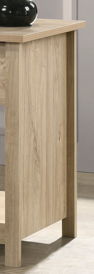 Sunvega Light Oak Finish Nightstand with Drawer and Open Shelf
