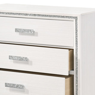 Sunvega Elegant White Finish Nightstand with Two Spacious Storage Drawers