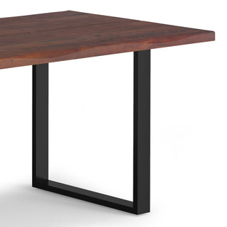 Sunvega Handcrafted Dark Walnut Acacia Wood Dining Table with Metal Legs