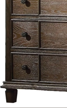Sunvega Weathered Oak Finish Chest with 5 Elegant and Durable Storage Drawers