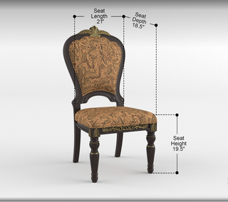 Sunvega Traditional Formal Side Chairs Set of 2 with Jacquard Upholstery and Cherry Finish