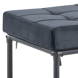 Sunvega Brantley Gray Velvet Upholstered Bench with Memory Foam Cushion