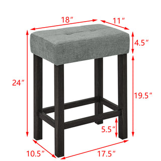 Sunvega 59 Inch Bar Table Set with Power Outlet and 3 Upholstered Stools for Kitchen