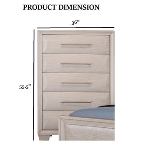 Sunvega White Oak Transitional Chest with Felt-Lined English Dovetail Drawers