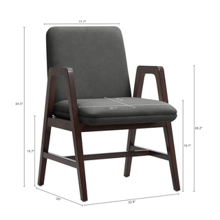Sunvega Modern Dining Armchair in Soft Velvet with Sculptural Beech Wood Frame