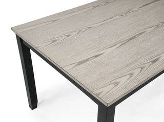 Sunvega Weathered Gray Finish Wood Grain 6pc Dining Set with Padded Seats