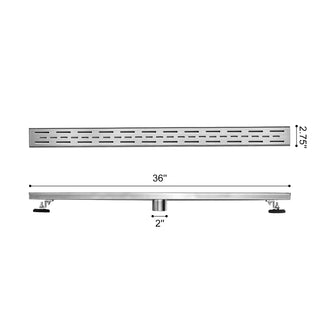 Sunvega 28 Inches Linear Shower Drain with Hair Strainer and Leveling Feet