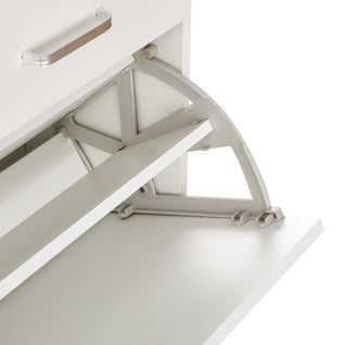 Sunvega Large Freestanding Tipping Bucket Shoe Rack Organizer with 2 Flip Drawers and 2 Drawers