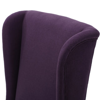 Sunvega Contemporary Upholstered High Back Wing Dining Chair with Birch Wood Legs
