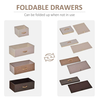 Sunvega 5-Drawer Foldable Storage Dresser with Fabric Drawers and Steel Frame