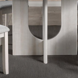 Sunvega Transitional Natural Tone Rubberwood Dining Table with Trestle Base