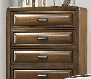 Sunvega Transitional Brown Wood Chest with English Dovetail Drawers and Bronze Cup Pulls