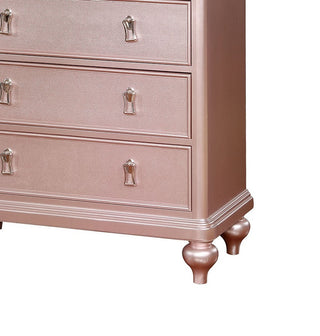 Sunvega Rose Gold Mirror Trim Chest with Felt Lined Top Drawers for Bedroom