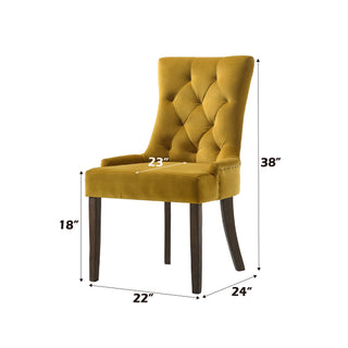 Sunvega Two-Tone Beige Fabric Side Chair with Reclaimed Gray Finish and Nailhead Trim