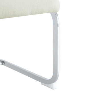 Sunvega Modern Technology Cloth High Back Upholstered Dining Chairs with Black Metal Legs