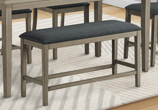 Sunvega 46" Rectangular Transitional Bench with Black Upholstered Seat for Dining Room