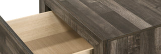 Sunvega Rustic Brown Gray Finish Wooden Nightstand with Two Drawers for Bedroom