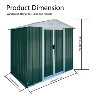 Sunvega Apex Roof Outdoor Tool Storage Shed With Aluminum Alloy Frame