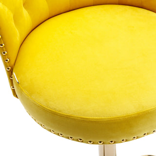 Sunvega Velvet 360 ° Rotating Bar Chair with Soft Pillow and Adjustable Height for Kitchen