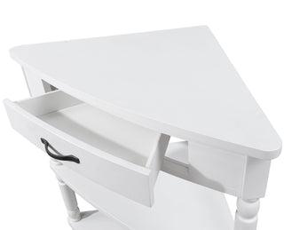 Sunvega Multifunctional 3 Tier Corner Table with Solid Wood Legs for Small Spaces